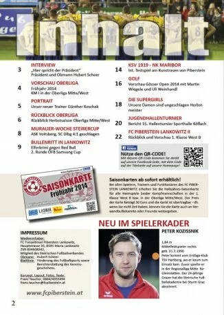 GOAL Nr. 3 - Frj. 2014-13-GOAL Ausg3 Frj20142-FC Piberstein Lankowitz